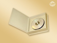Pudełko do płyt CD, wykonane ze skóry naturalnej.
